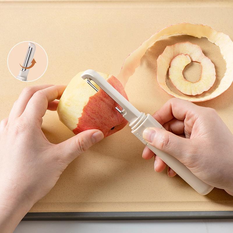 Multi Functional Fruit Knife, Portable Folding Peeler, Divine Tool with Dual Heads and Two In One Household Scraper