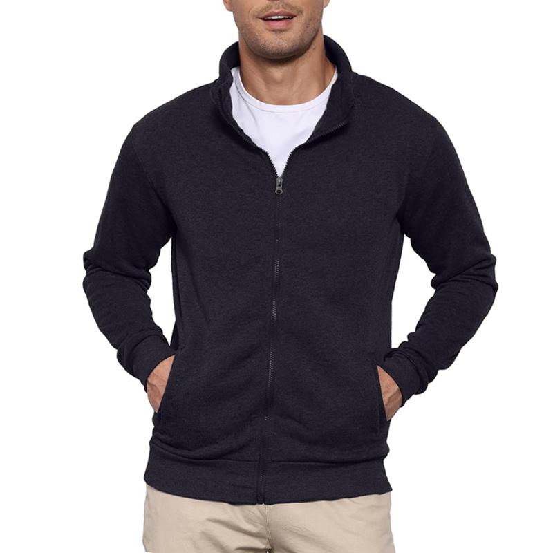 Men's Sweat Jacket Pullover Hoodie Sweatshirt Man Without Hood with Zip Jacket Outdoor Sport Lightweight Streetwear