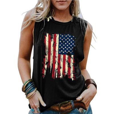 Summer USA American Flag 3D Print Tank Tops Sexy Woman Streetwear Y2k Tops Oversized Vest Off Shoulder Sleeveless Woman Camisole