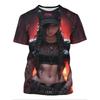 2026 Men's Anime Samurai Girl 3D Printed Fashion T-Shirt for Adults-Street Trend Style Short-Sleeved