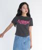 AMES-WORLDWIDE Round Hem Crop Tee Charcoal