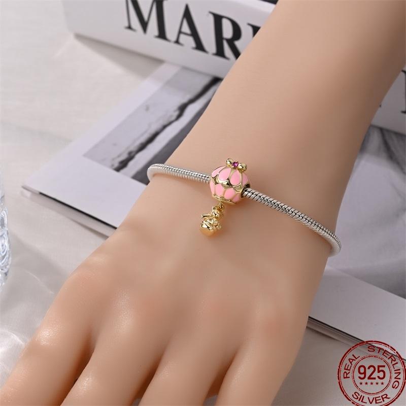 Copper Shiny Zirconia Gold Butterfly Charm Beads Fit 3Mm Original Bracelet Exquisite Diy Birthday Jewelry