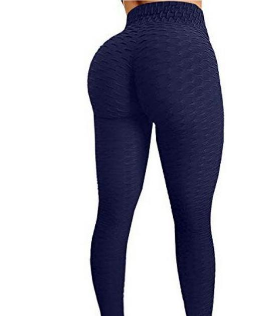 Europäische Schnelltrocknende Karierte Fitness-Yogahose, Po-Hebendes Blasen-Design, Damen Mehrfarbige Lange Freizeithose