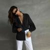 Women Spring Autumn Temperament Solid Suit Collar Long Sleeve Shirt Blouses