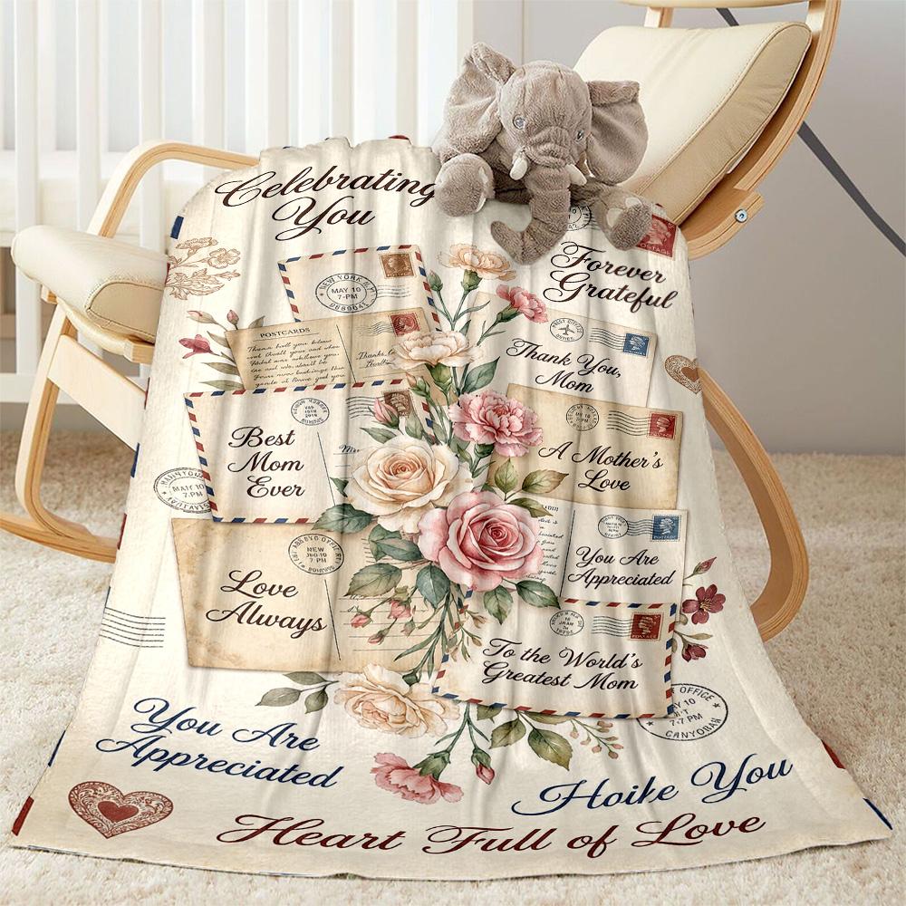 Mom's Gratitude And Love Blanket Suitable for Sofas,travel, Living Rooms Also a Good Gift for Friends and Family Suitable for All Seasons.