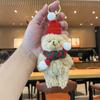 Jul Nøkkelring Plysj nyttårsanheng Søt liten bjørn dukke ryggsekk nøkkelring liten gave