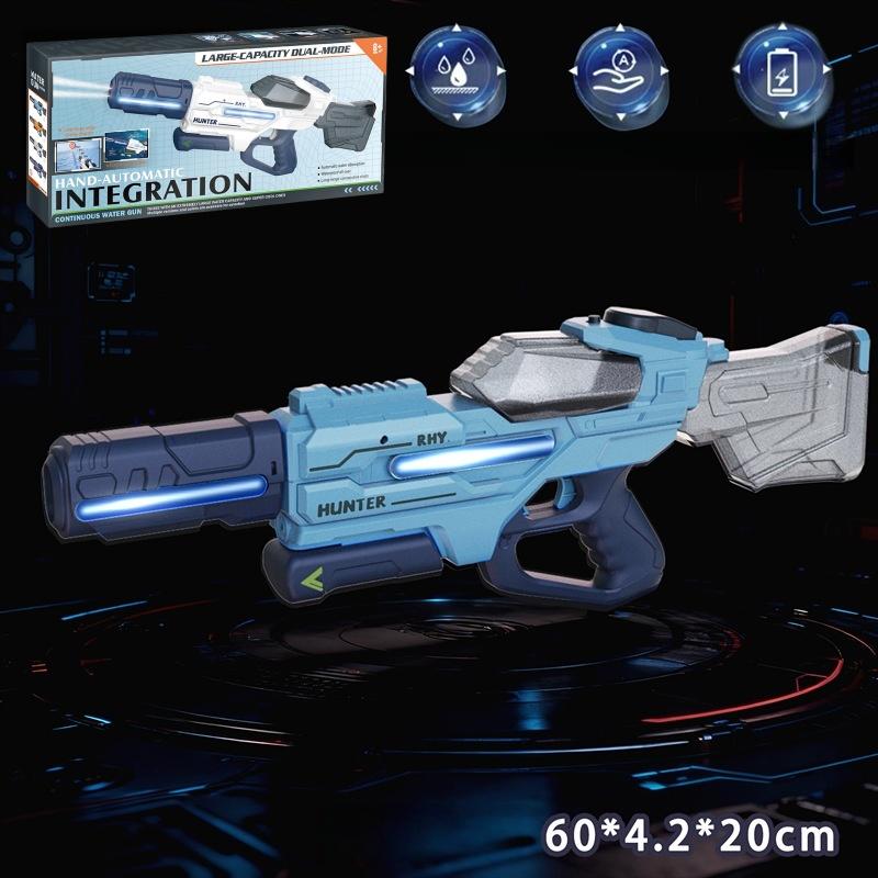 Children Pulse Bursting Electric Water Gun With Light Automatic Water Absorbing Powerful Water Spray Guns Outdoor Toys For Kids