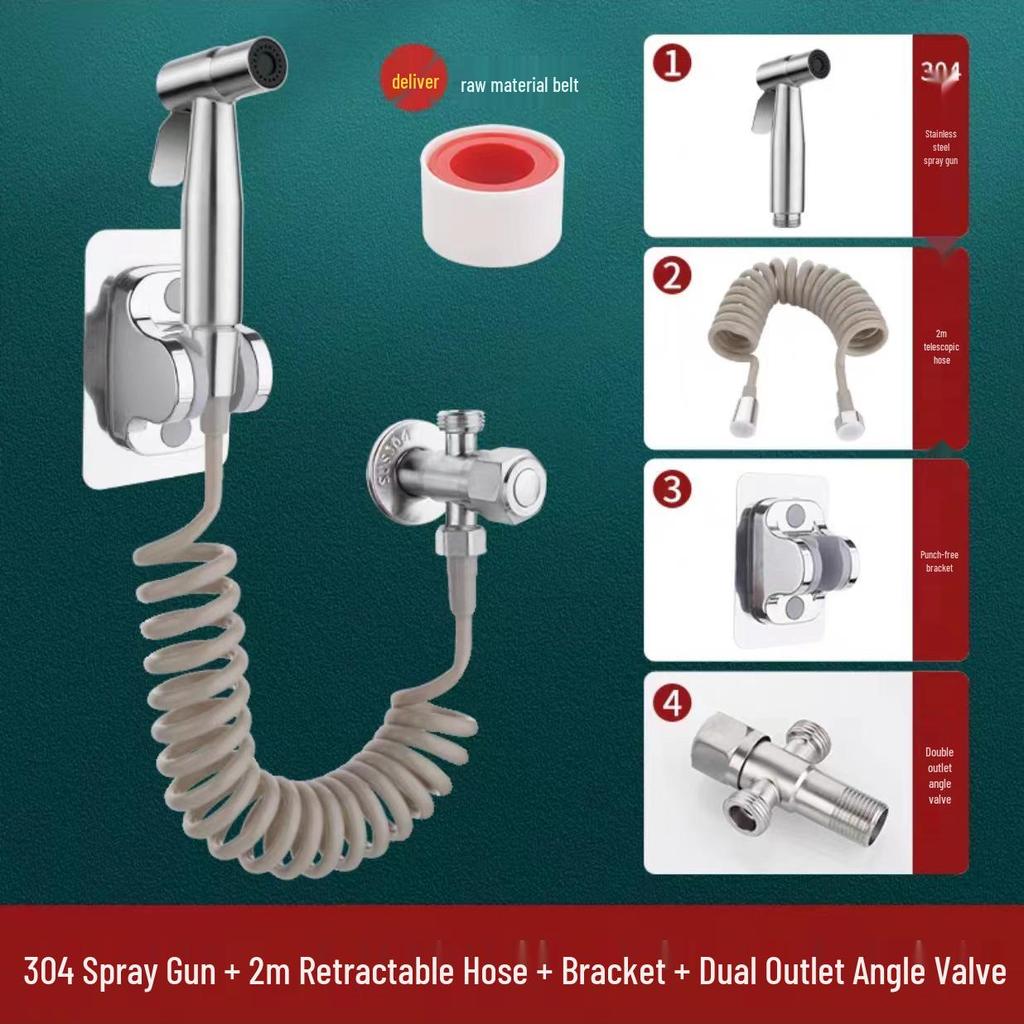 High-Pressure Toilet & Bidet Sprayer with Faucet Angle Valve