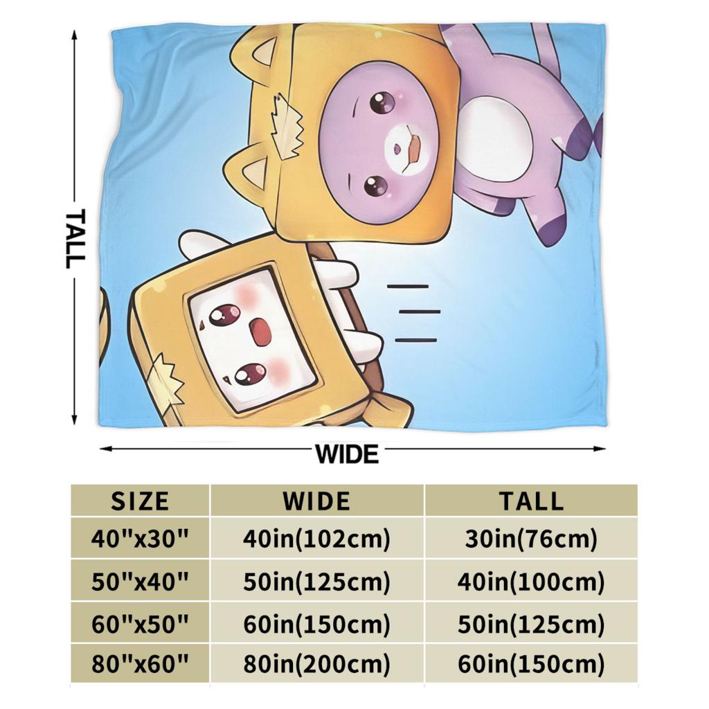 Foxy Boxy and Rocky Lankybox Blanket Quality Super Soft Throw Blanket Winter Decorative Living Room Fashion Bedspread 013