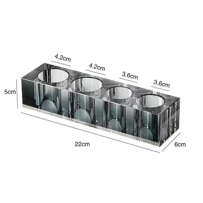 European Grey Crystal Glass Lotion Bottle Mouthwash Cup Toothbrush Shelf Bathroom Accessories Luxury Crystal Toothbrush Shelf