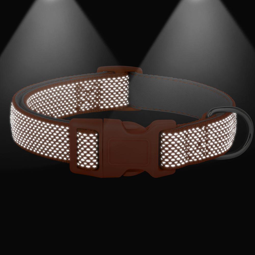 Odblaskowa nylonowa obroża dla psa Regulowana obroża dla psa Naszyjnik Trwała obroża dla szczeniaka Mopsa Buldoga dla małych średnich dużych psów