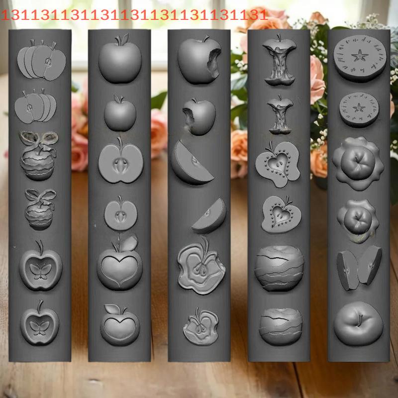 Charming 3D Nail Art Silicone Mold with Cartoon Animals & Fruit Design; DIY Manicure Decoration Tool for Creative Styles.