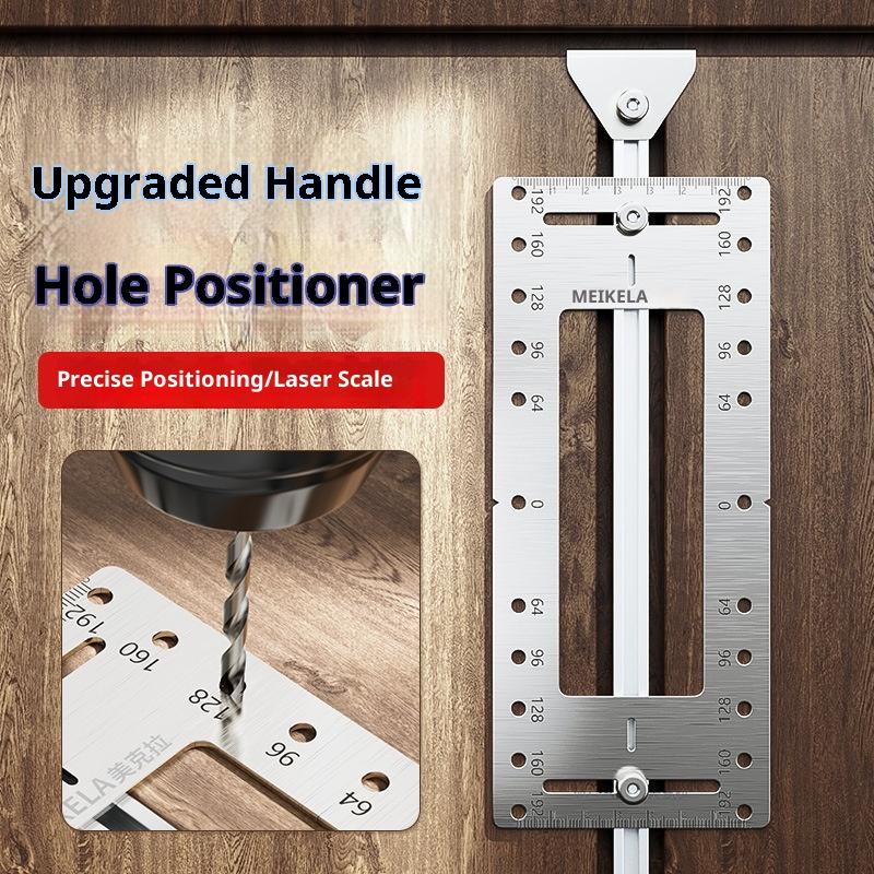 Boring Hole Locator Door Knob Installation Jig Adjustable Stainless Steel Punch Locator Portable Woodworking Accessories
