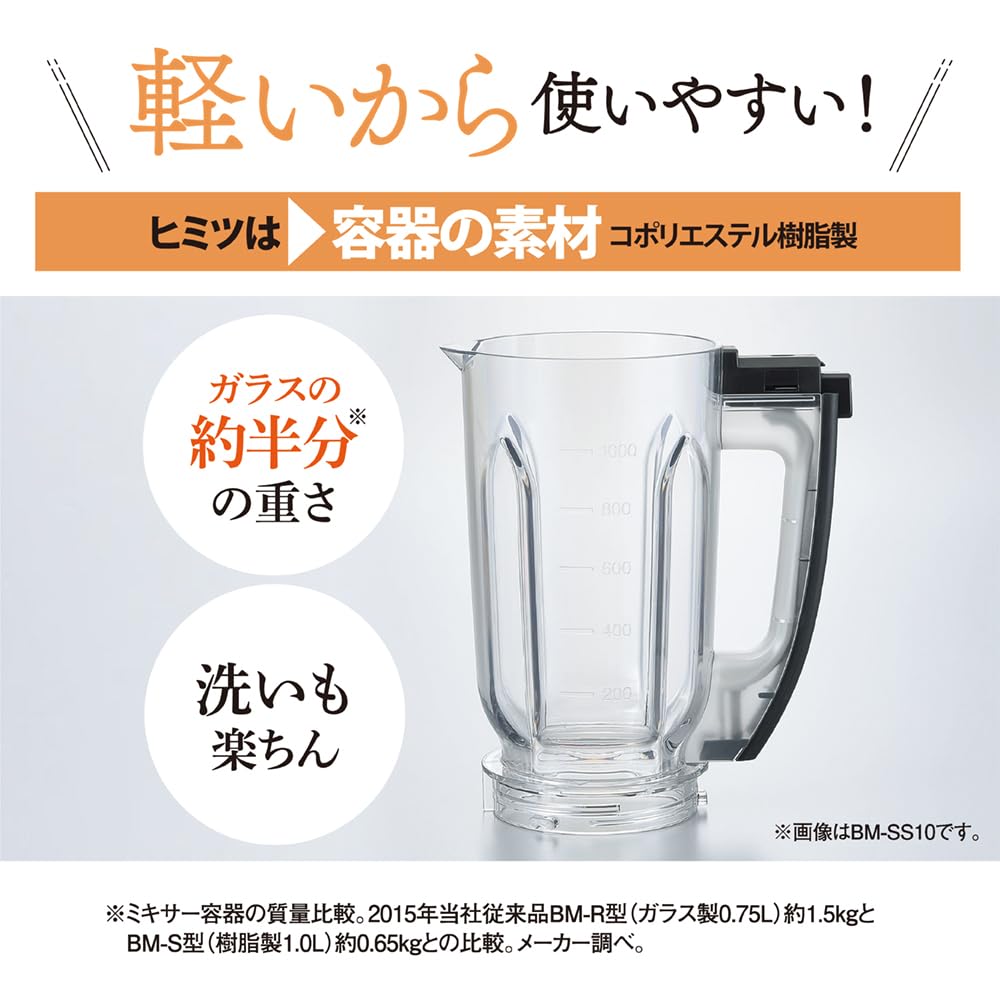 Zojirushi Mahobin Blender Crushes Lightweight and Simple Matte Greige 1.0L, Ice, Durable, Design, Finish, (BM-SA10AM-HC)