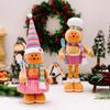 Christmas Cartoon Figurine Extendable Gingerbread Man Chef Gnome Christmas Window Display Festival Desktop Decoration Supplies