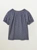 Pibeuseupibeuseu Shirred Check Top / Navy