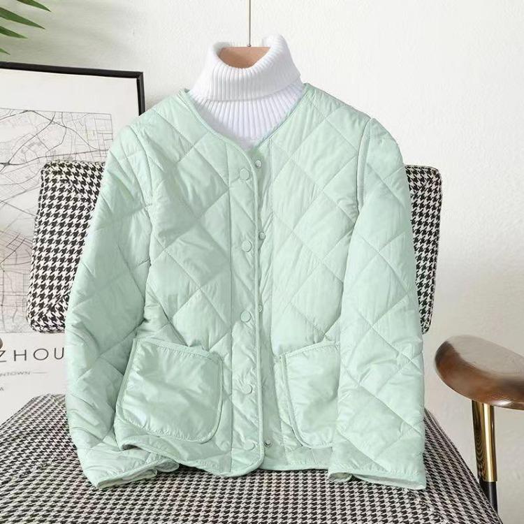 Moda coreana da donna Scollo a V Manica Lunga Monocolore Bottoni Top Parka Calde Tutto-fiammifero Semplicità Autunno Inverno Nuova Tendenza