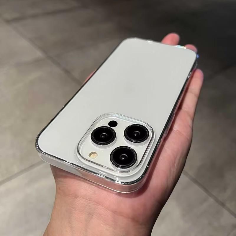 Soft TPU Transparent Straight Edge Phone Case For iPhone 11 12 13 14 15 16 17 Pro Max Air Plus Clear Bumper Back Cases Cover
