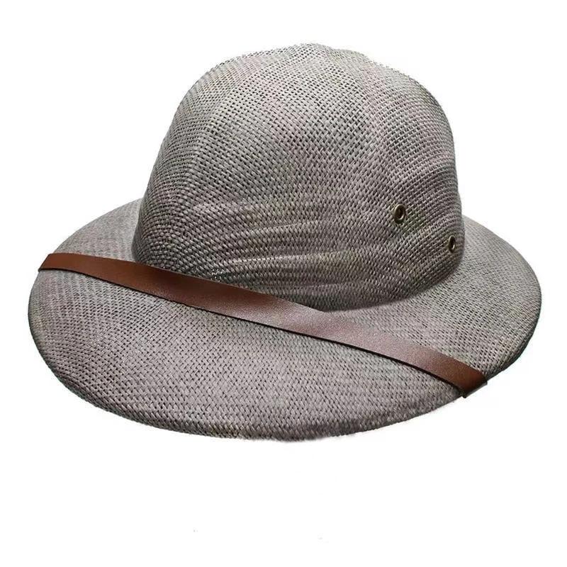 

Novel Men s Straw Hat Vietnam War Era Military Cap Dad Boat Hat Hunting Jungle Miner Hat Unique Sunshade Casual Outdoor Cap 56-58cm сірий