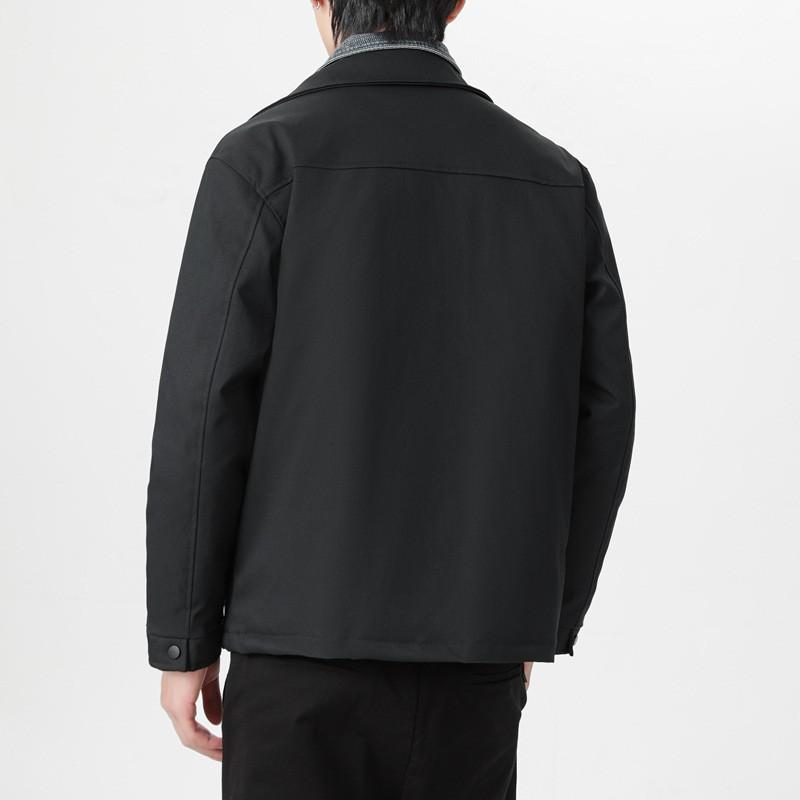 Mens Loose Fit Down Jacket With Faux Two-Piece Design 90% White Duck Winter Casual Outerwear