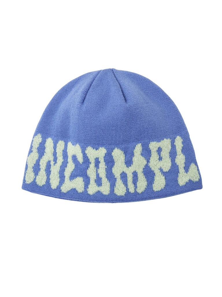 Olinkeompeulliteu Pom-Pom Logo Jacquard Beanie (Blue)