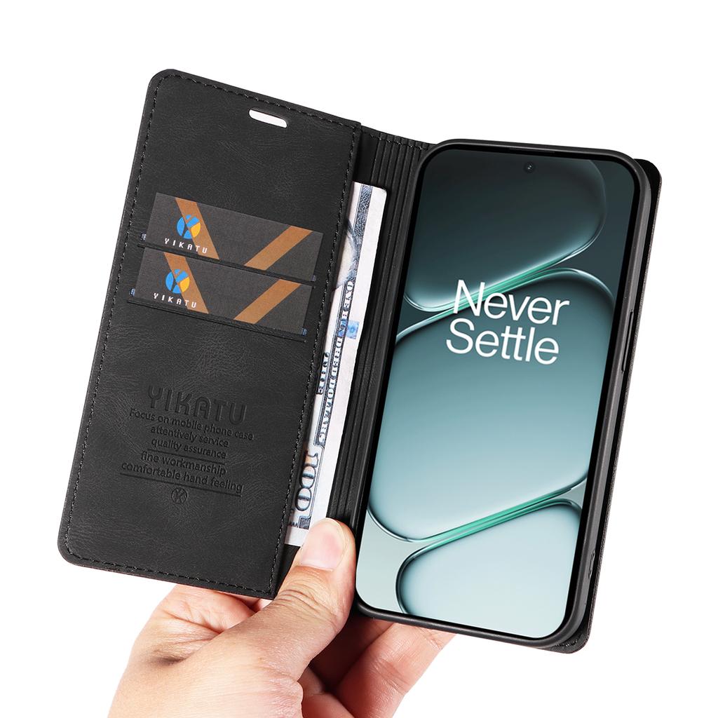 For OnePlus 15R 5G/Ace 6T 5G/Ace 6 5G Leather Cover YIKATU YK-004 Skin-Touch Wallet Phone Cases