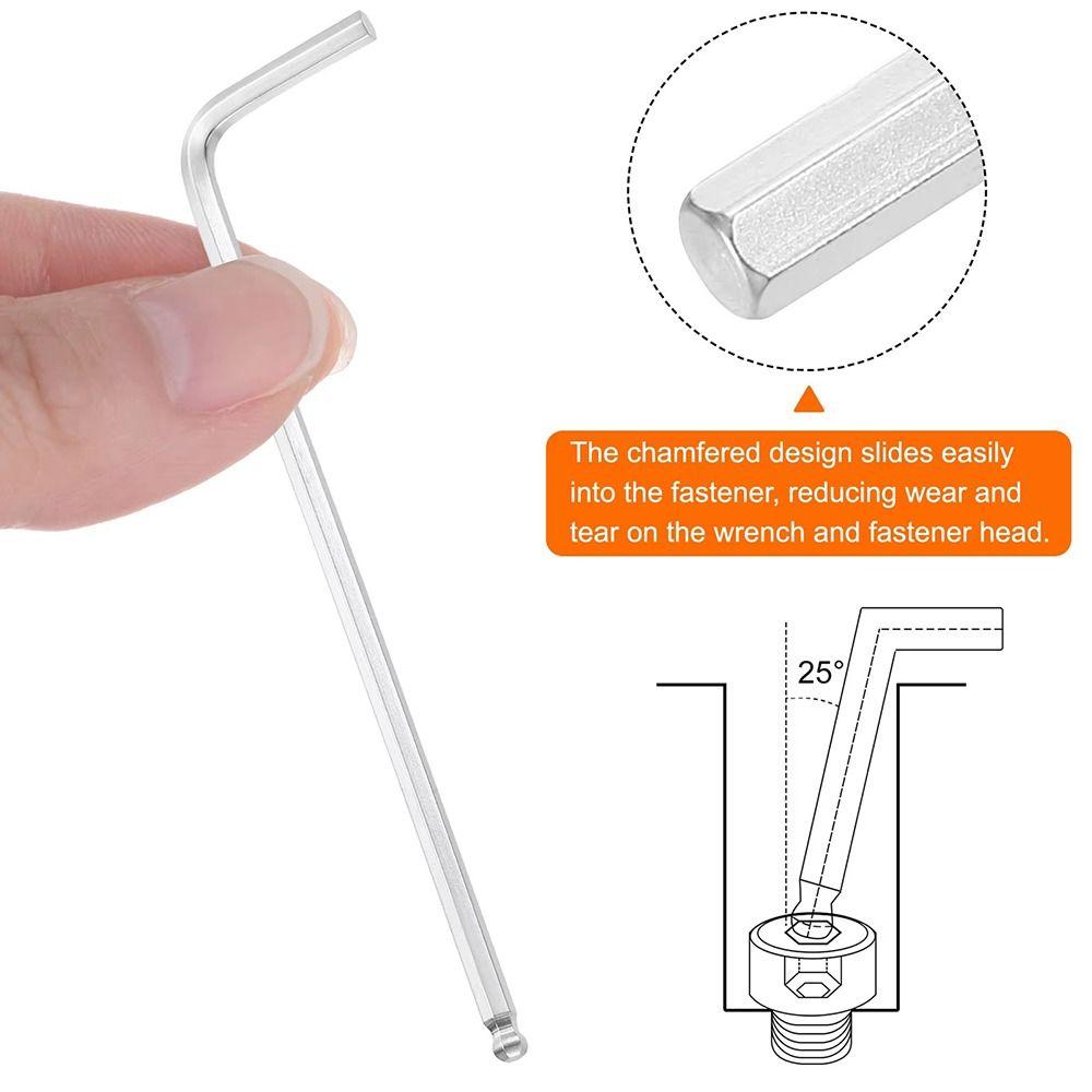 1Pcs CR-V Steel Extended Hex Allen Key Set Metric Hexagon Wrench  for Repair and Maintenance