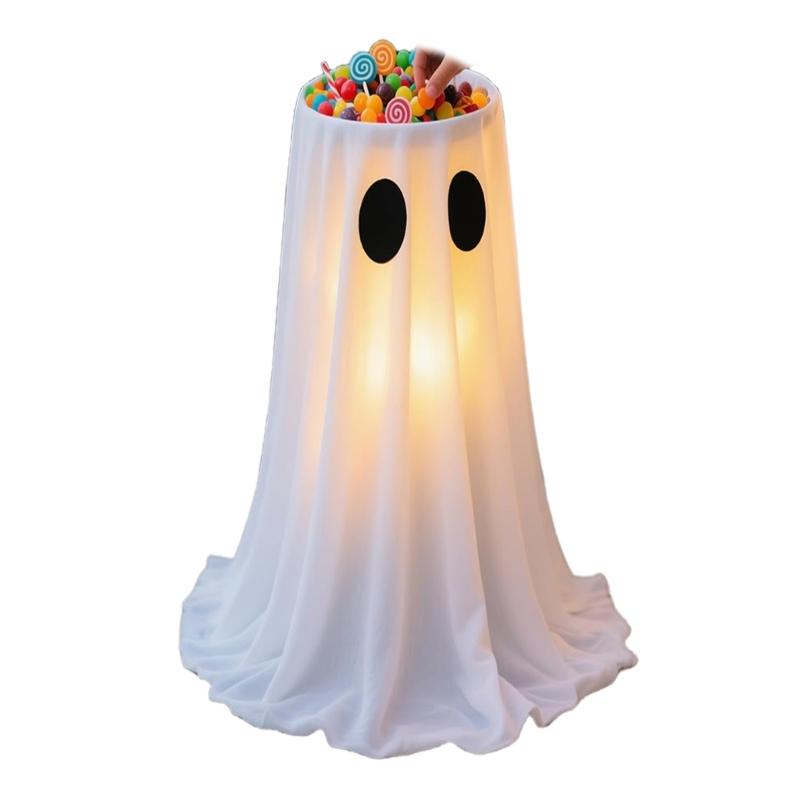 Halloween Decorations - Halloween Specter Candy Bowl Stand Decoration with LED Lights - Enchanting Specter Candy Holder for Front Door Porch Outdoor