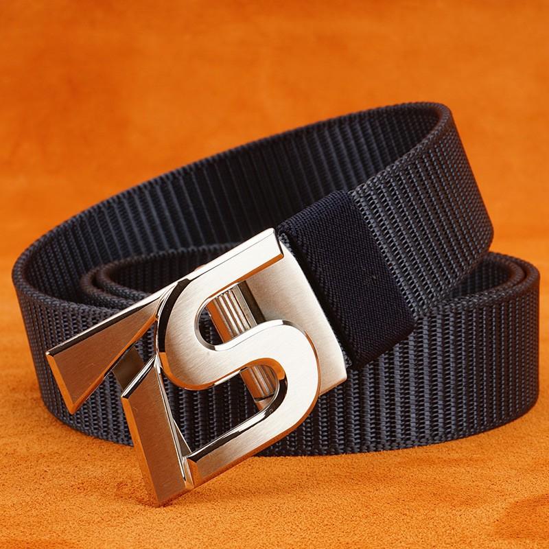 

TS Tushi Stainless Steel Automatic Buckle Belt Nylon Canvas Men Outdoor Casual Young Student Pants 120cm
