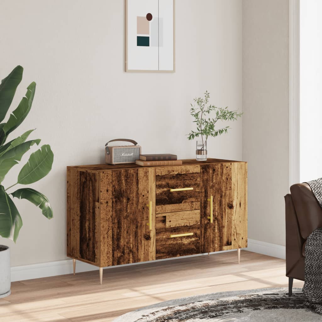 Vidaxl Chest of Drawers, Old Wood, 100X36X60 Cm, Wood-Based Material
