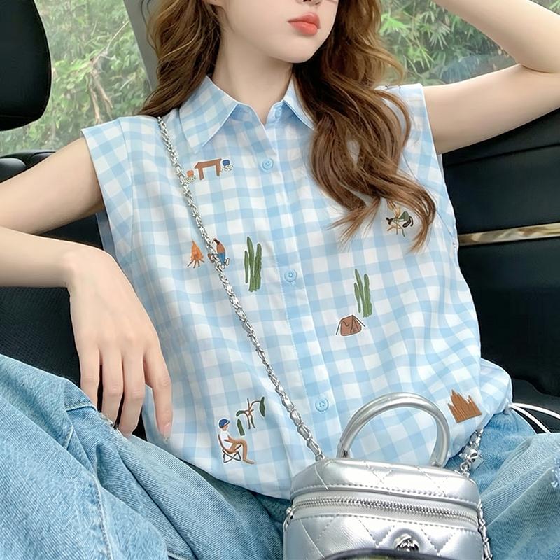 ZANZEA Women Casual Turn Down Collar Loose Short Sleeve Print Blouse