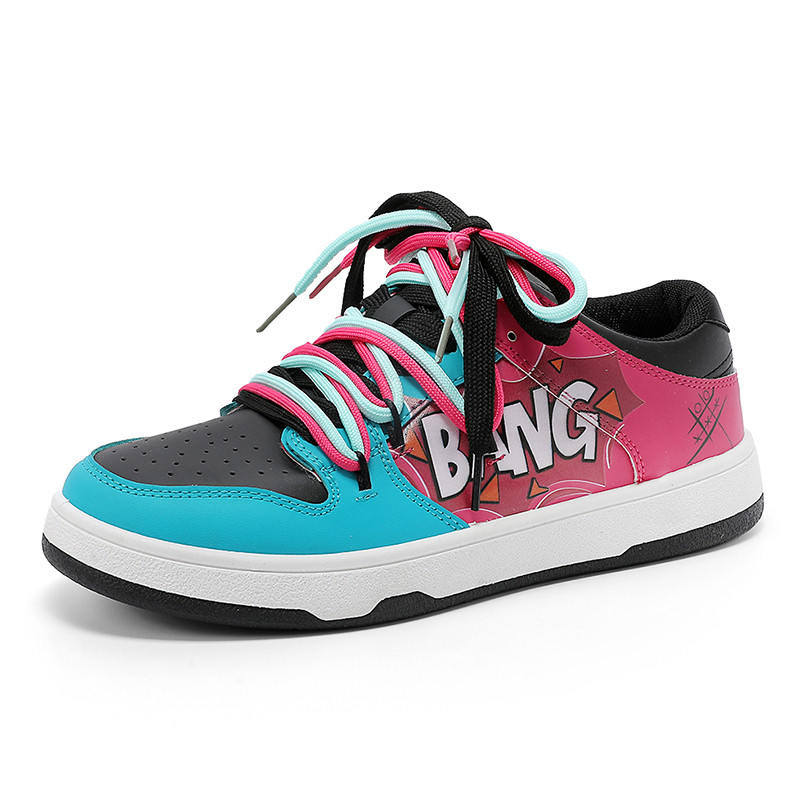 Nejnovější přírůstek Módní pánské nízké tenisky s potiskem písmen Hip-hopové kožené plátěné boty pro muže Šněrovací ploché boty Ležérní pánská obuv