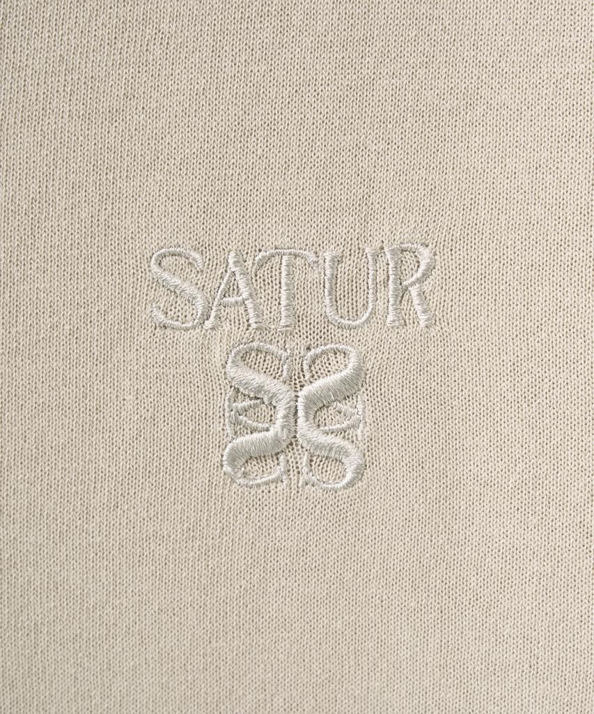 Satur Lightweight Collar Half Cardigan Oatmeal