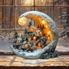 1pc Christmas Moon House Decorations For Home Ornaments Bohemian Moon House Acrylic Display Stand Kids Xmas Gift New Year