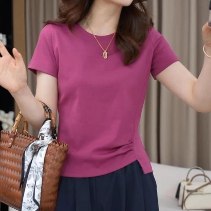 2025 summer new Korean version short-sleeved T-shirt women's design top
