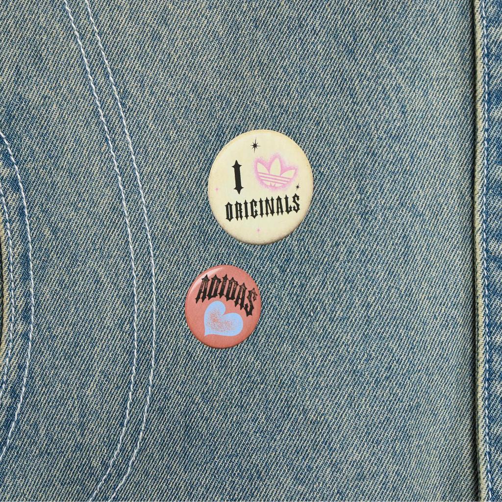 Adidas Originals Denim Jacket Valentines Day Edition Striped Collar Sports Casual Long Sleeve Denim Jacket Men Jackets KT6363