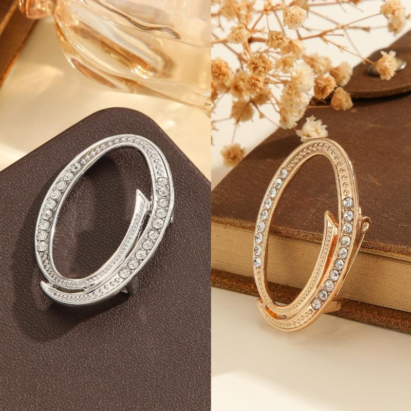 2Pcs  Full  Encrusted Gold And Silver Alphabet Letter Brooches Pins Minimalist Clothing Jewelry Accessory
