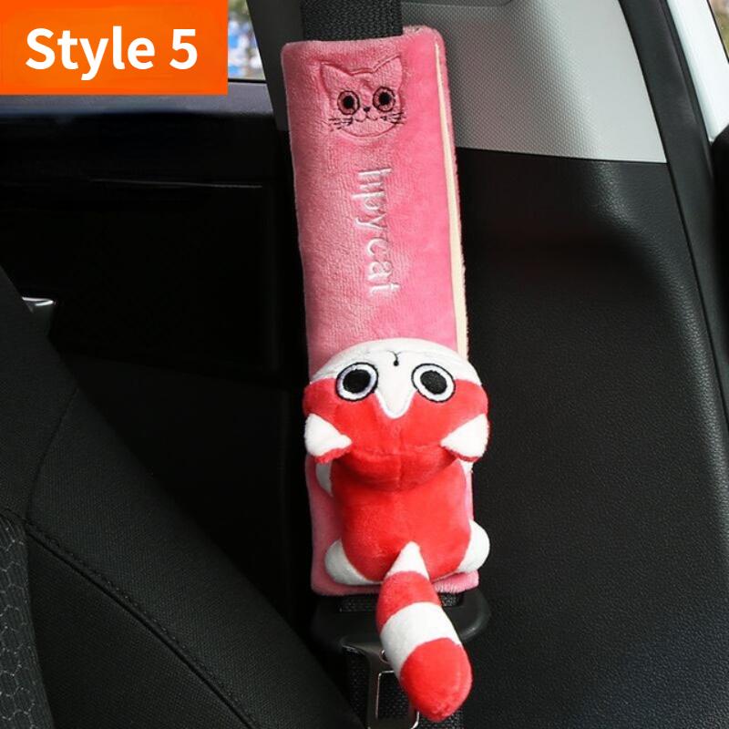 1 Pc Cute Cartoon Car Safety Seat Belt Cover Child Seat Belt Shoulder Pads Protection Plush Padding Auto Accessories