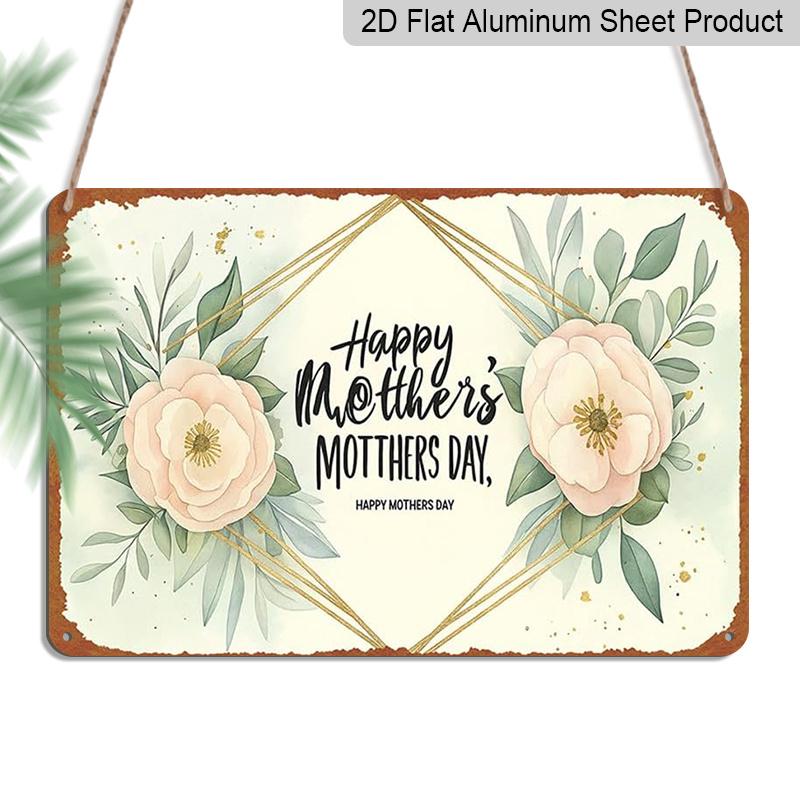 

2D Flat Happy The Day of Mothers with Geometric Floral Design Aluminium Sign Fun & Quirky Creativewall Decor Art 8 * 12 Inches Poster for Office 20*30cm
