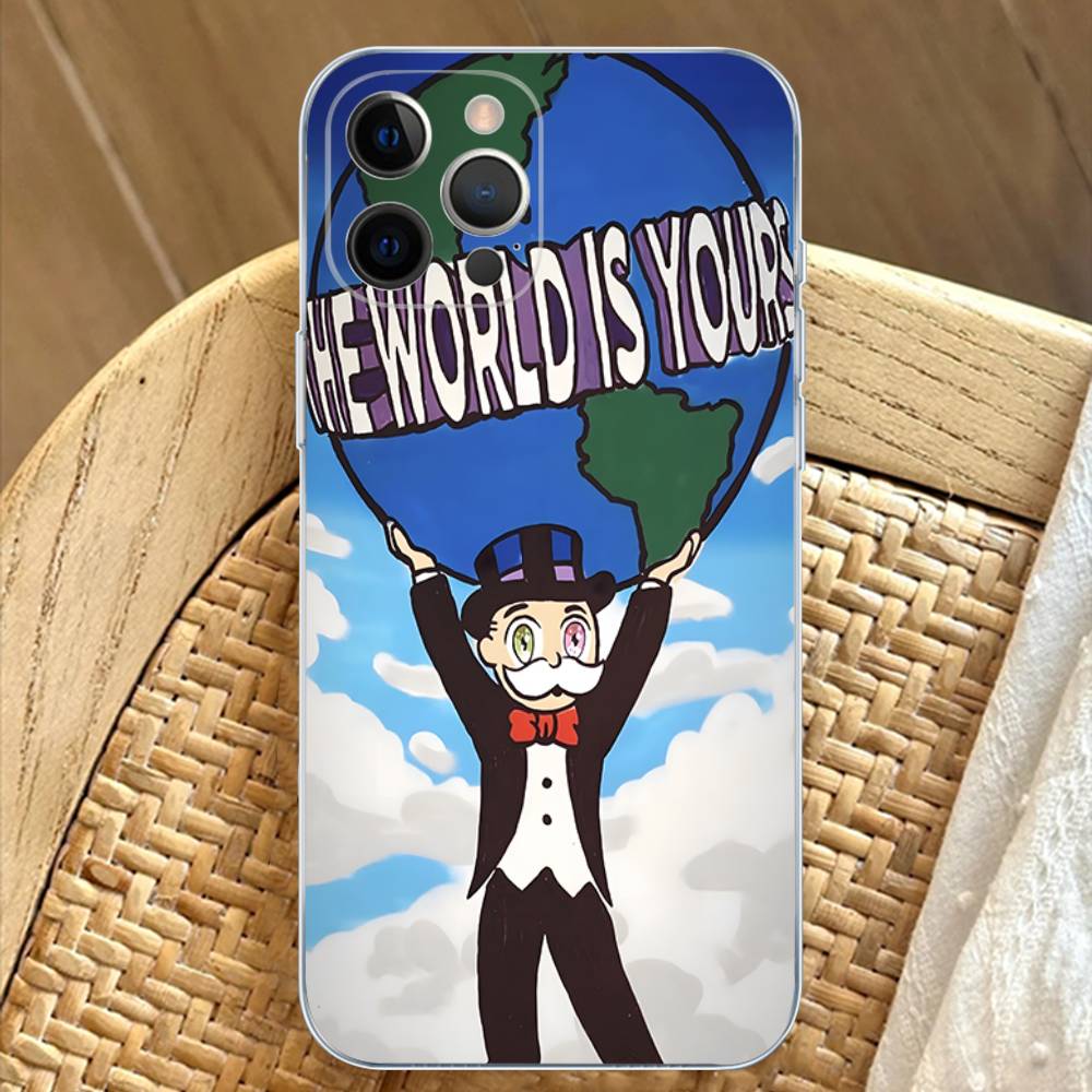 Trend Cartoon Dollar Alec Monopoly Transparent TPU Phone Case for iPhone 17 11 12 13 14 15 16 Pro Max 16 Plus Cover