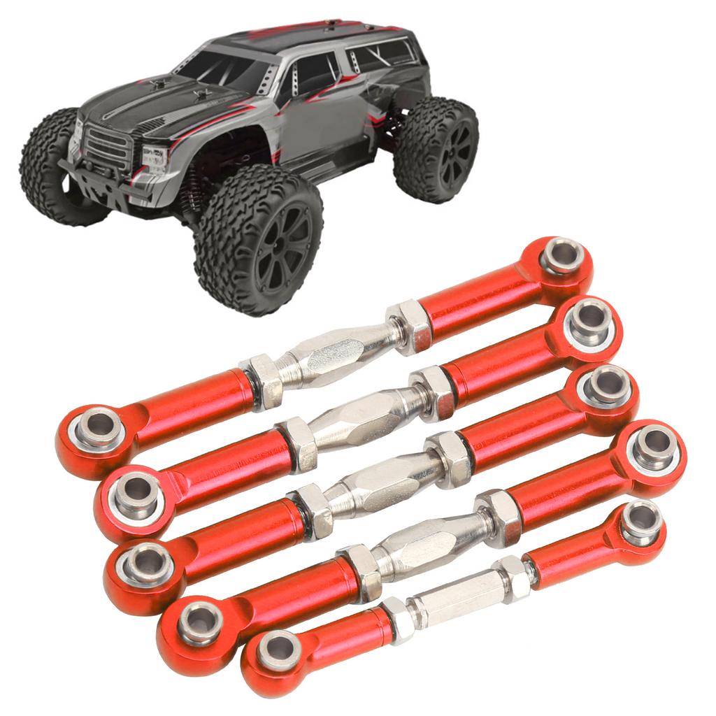 5Pcs RC Car Tie Rod Set for REDCAT 1 10 XTE Remote Control Car Aluminum Alloy SuppliesRed