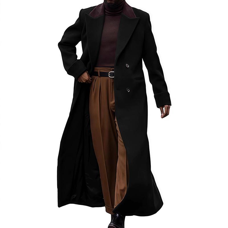 Casacos de Lã Elegantes de Comprimento Excessivo Moda Europeia de Inverno Retrô Lazer Luxo Leve Trench Coats Masculinos Tendência M-2XL