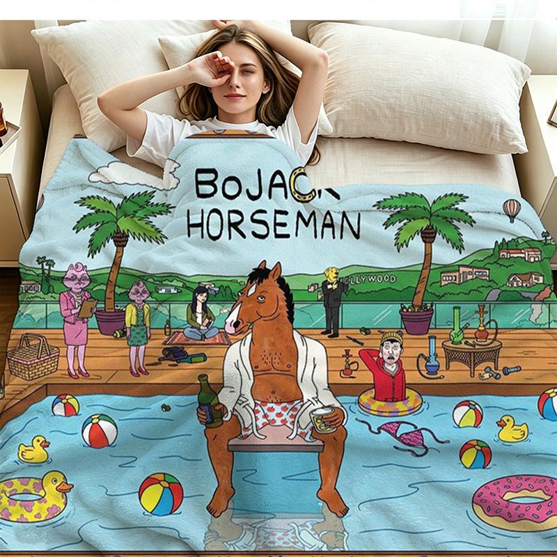 Manta de Franela con Estampado de Bojack Horseman Alta Calidad Cálida Cómoda Manta para Todas las Estaciones Perfecta para Regalos Decoración del Hogar