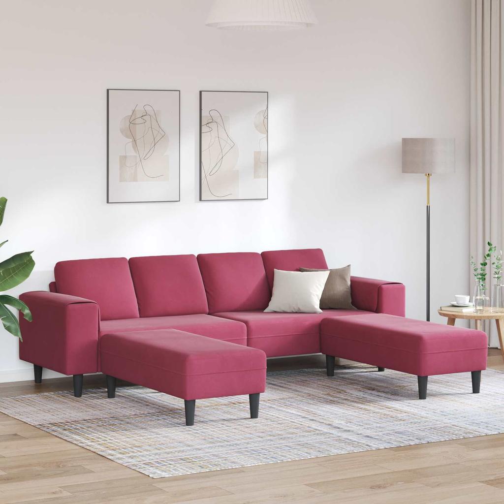 Living Room Sofa Set 3 pcs Burgundy 250 x 188 x 76 cm