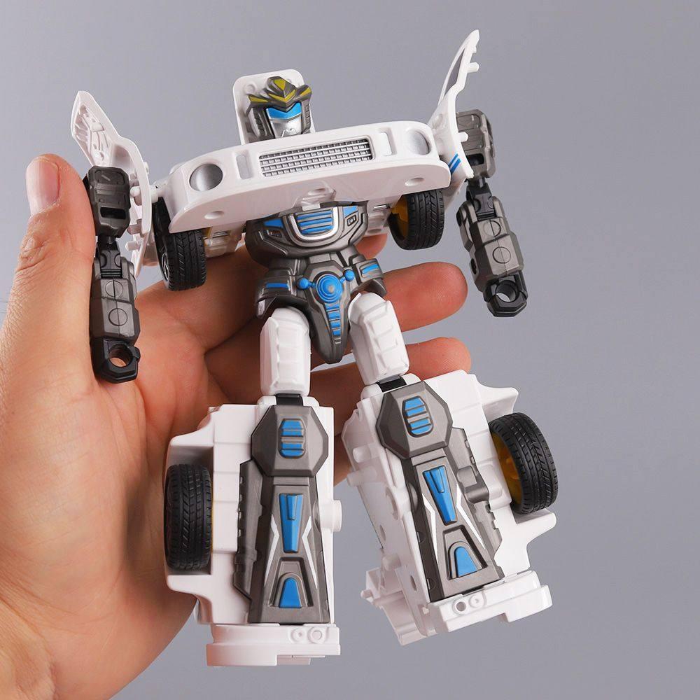 Transforming Robot Racing Car: Child's Inertial, Drop-Resistant Sports Model