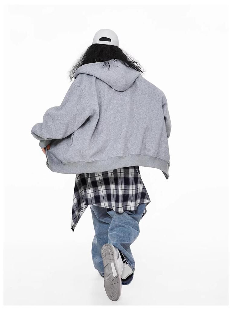 Men's Retro Color-Block Patchwork Hooded Cardigan - Casual Autumn Sweatshirt