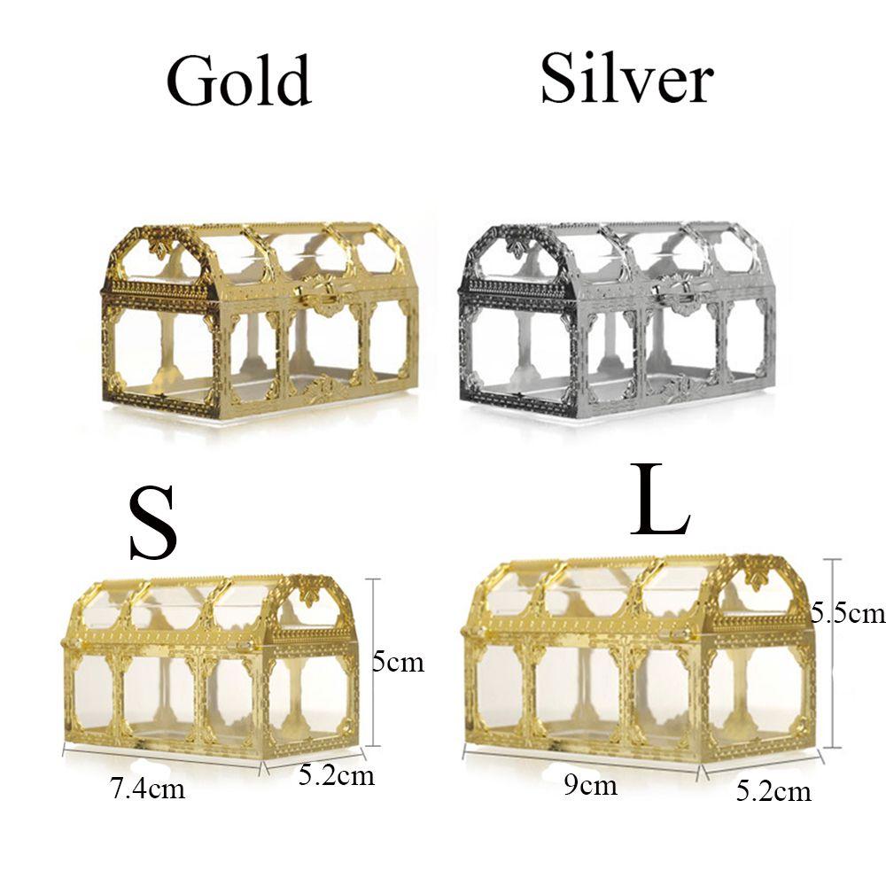 Plastic Transparent Souvenir Trinket Organizer Candy Box Pirate Treasure Chest Jewelry Storage