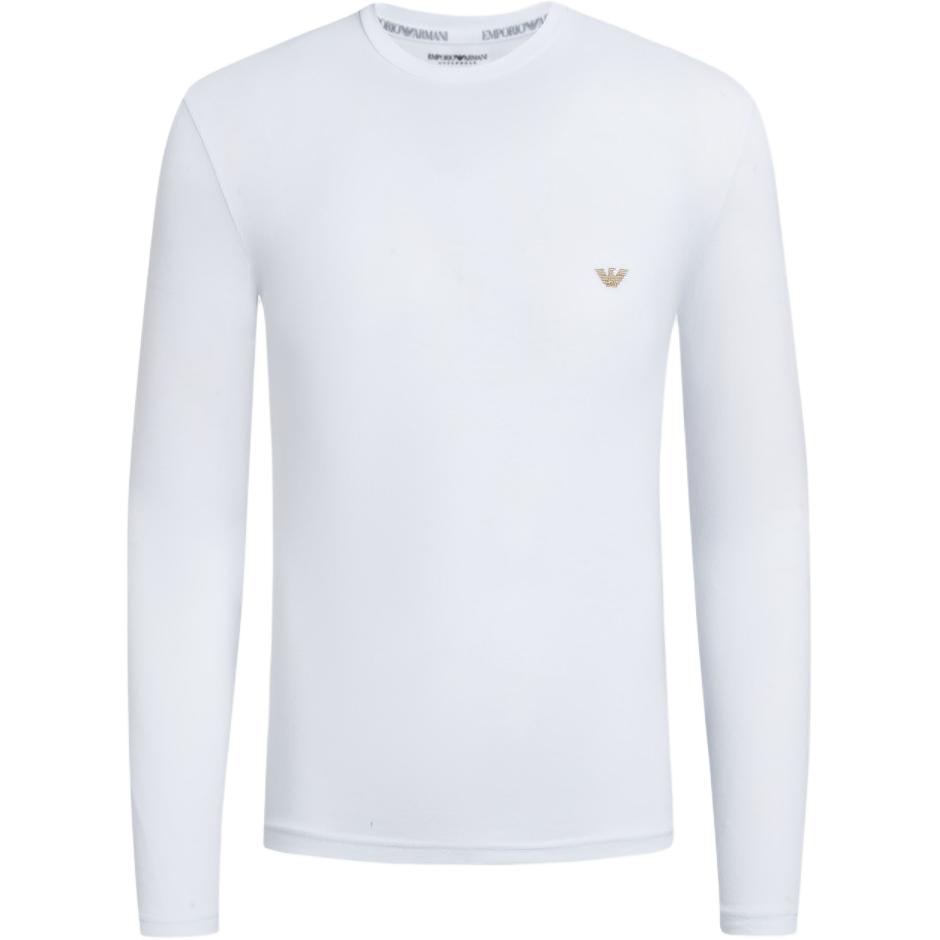 

Emporio Armani FW24 Solid Color Round Neck Logo Long Sleeve T-Shirt Men tops White 111023-4F512-00010 S