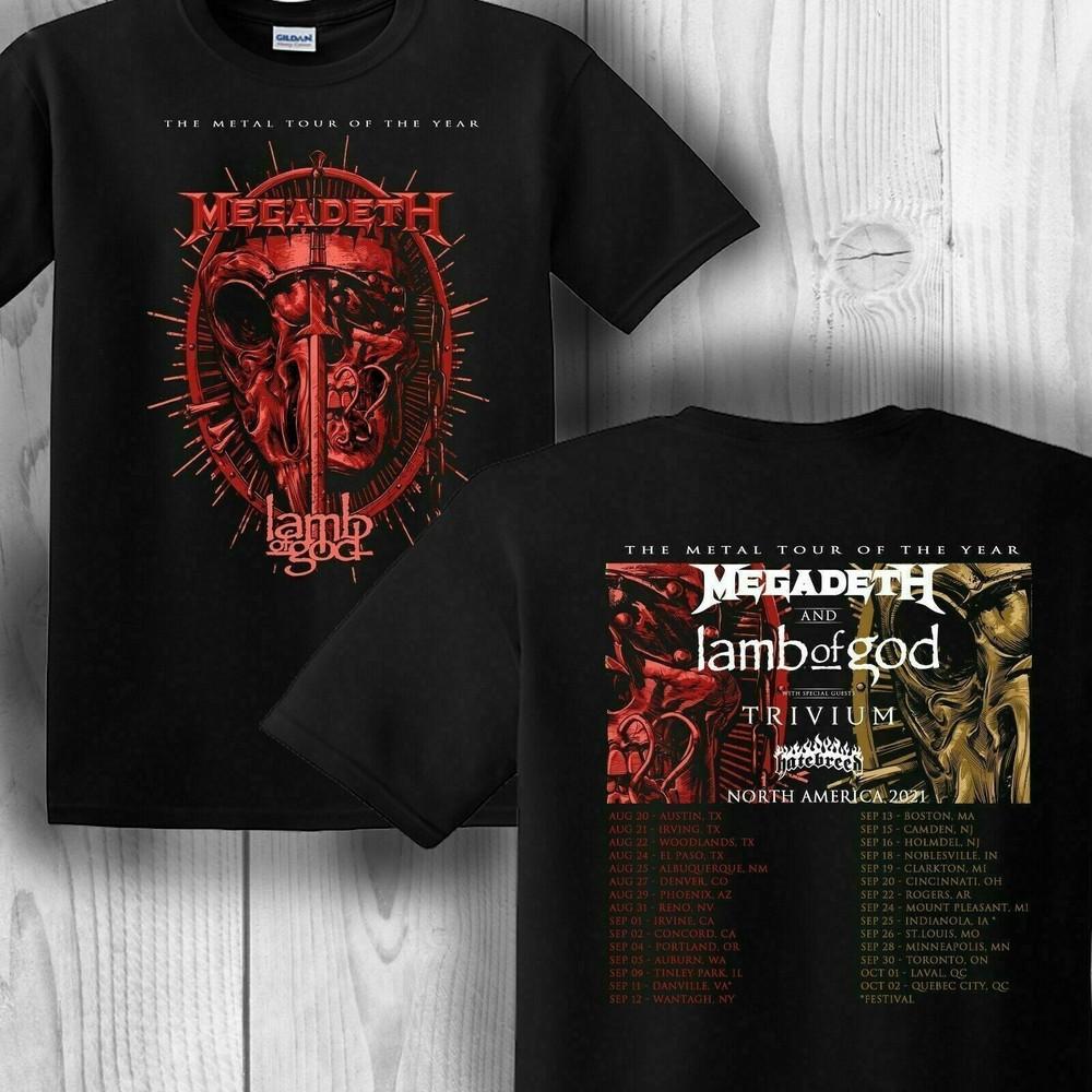 2021 LIVE MEGADETH WITH LAMB OF GOD HATEBREED SUMMER TOUR T-SHIRT Unisex T-Shirt XL
