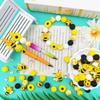 54PCS Bee Daisy Silicone Bead Set, perfect for DIY handmade crafts such as keychains, necklaces, bracelets, etc